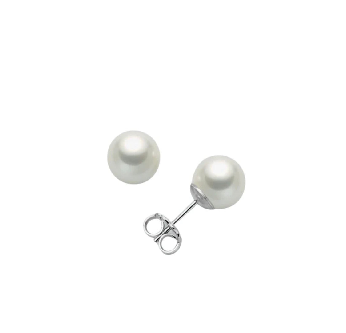 Orecchini di Perle Oriente Gemelle 9-9,5mm in Oro Bianco Miluna PPN995BM