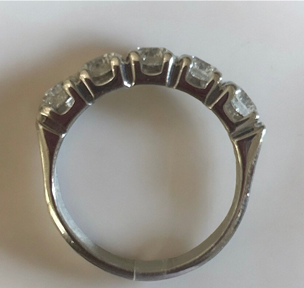 Veretta Ring 5 Stones 18 Kt White Gold Crivelli 106-1-540