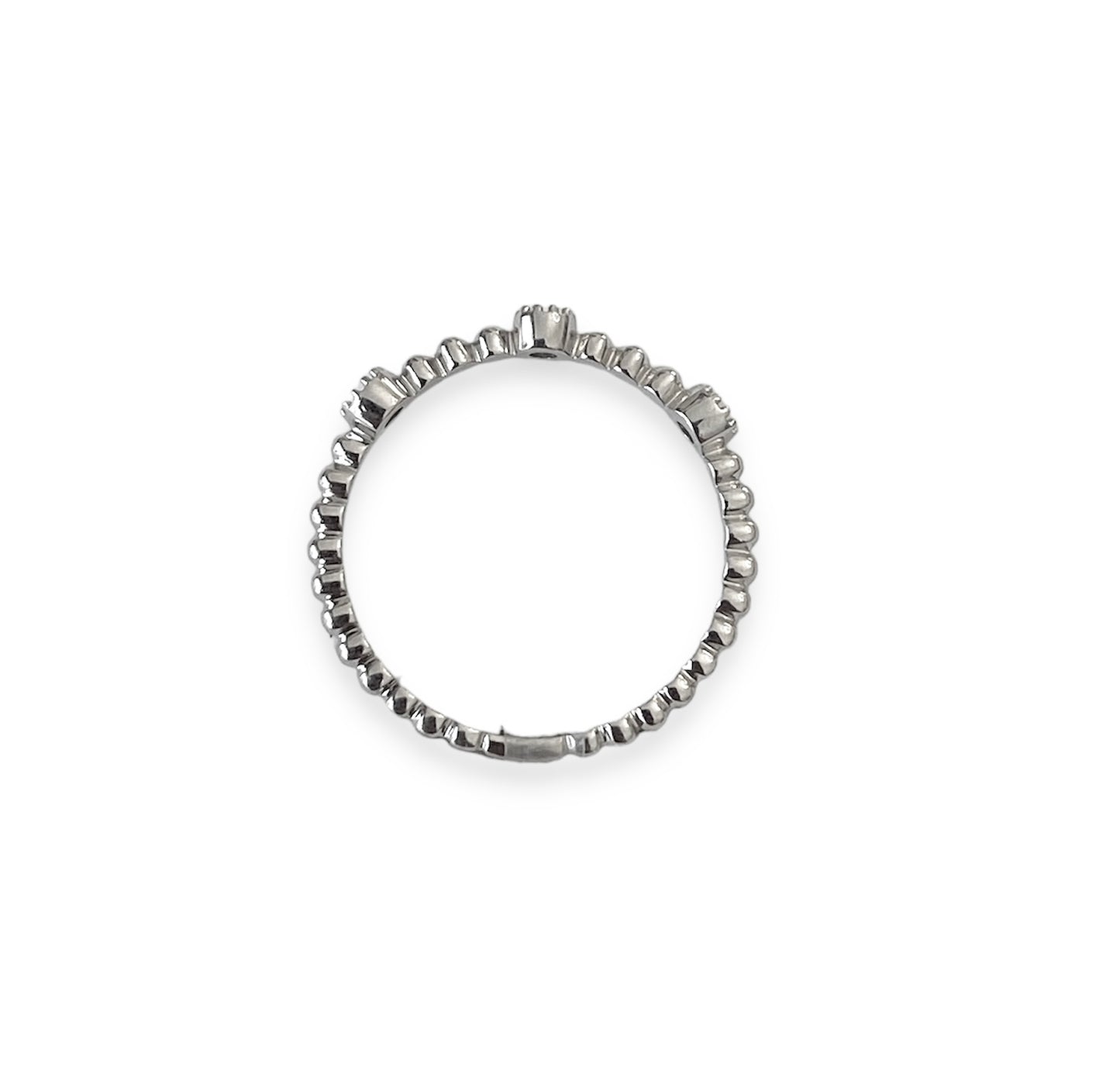 Anello Falange Oro Bianco 18 Kt E Diamanti 370-XR5278