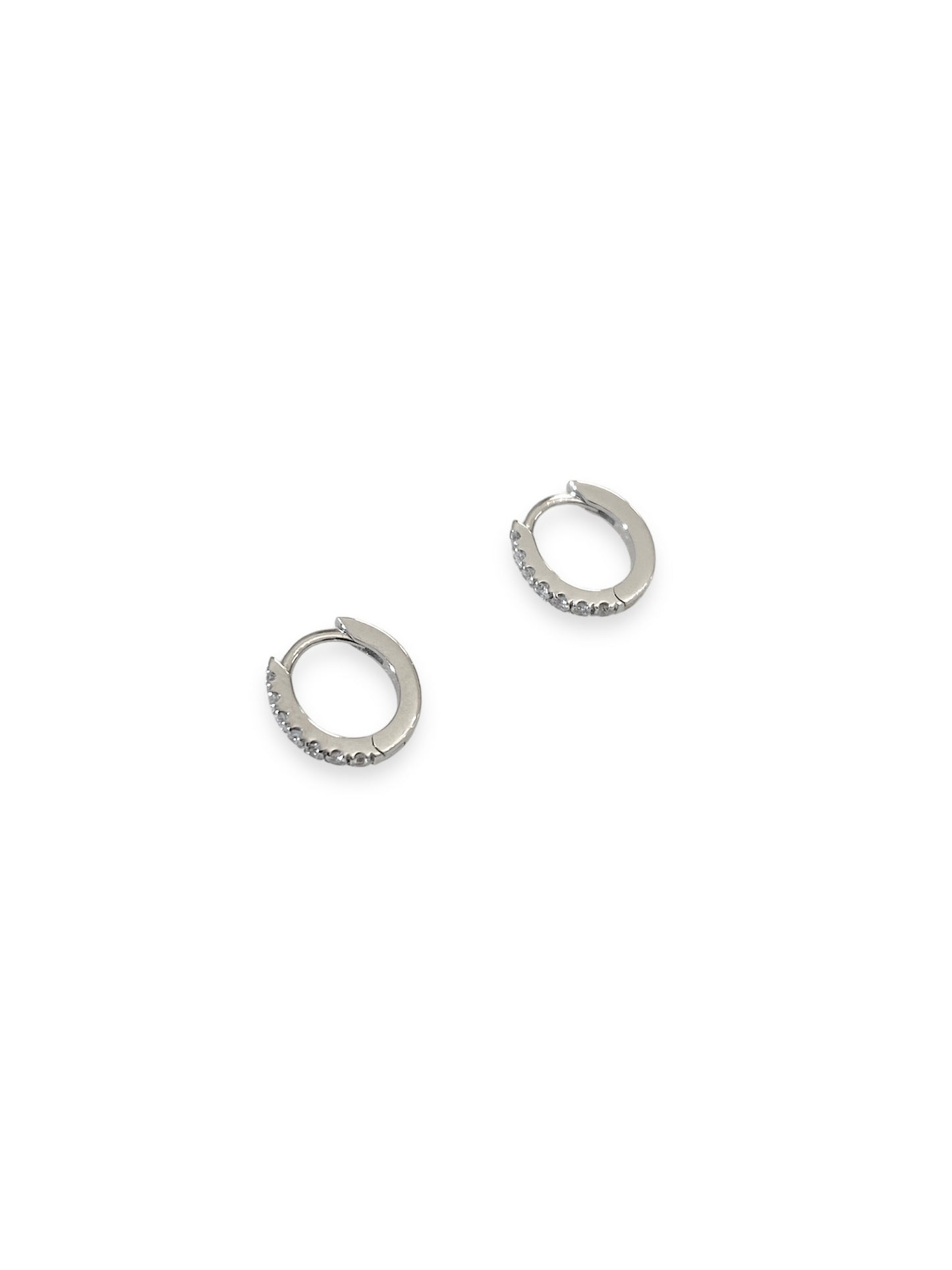 Orecchini Mini Boccole Oro Bianco 18 ct e Diamanti Crivelli 326-BO862-8