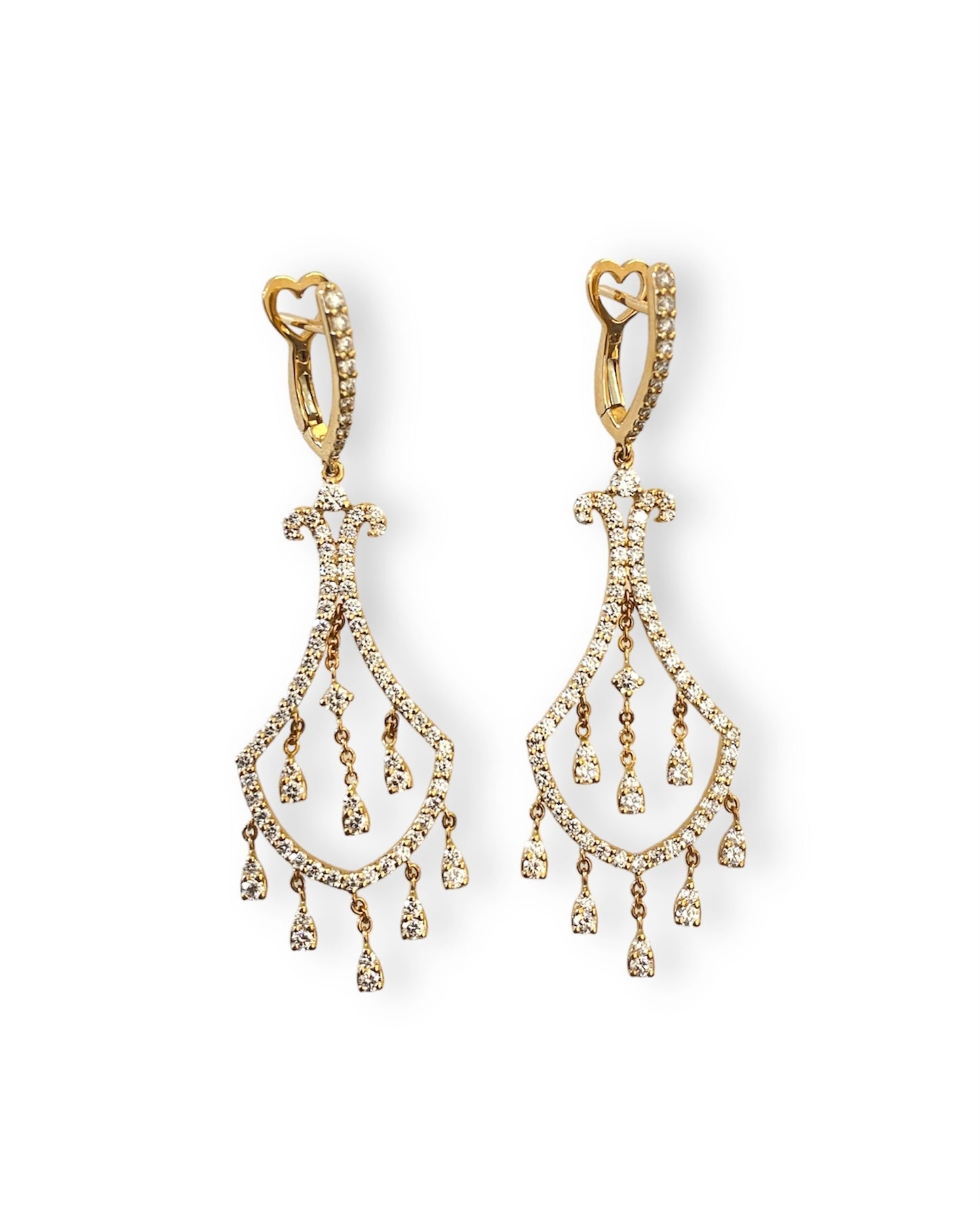 Orecchini Chandelier Oro Rosa 18 Kt E Diamanti Crivelli 117-OR764