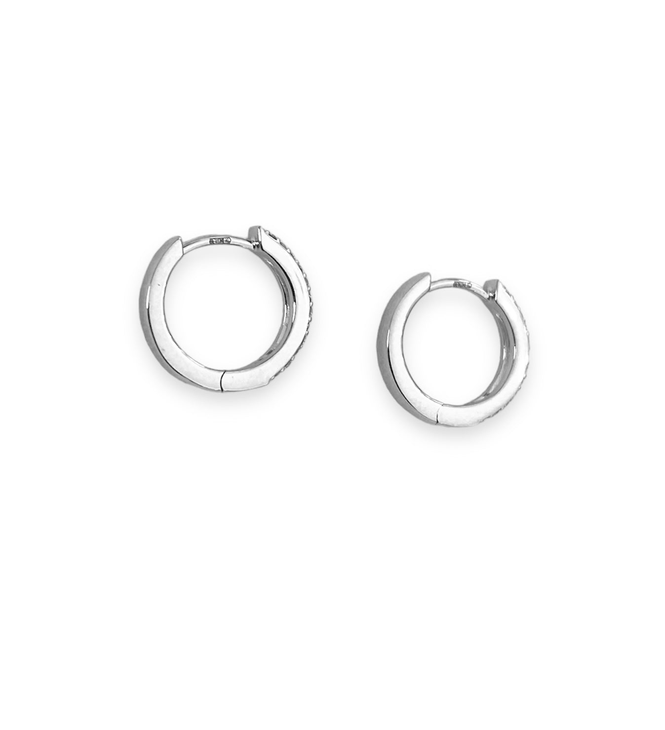 Orecchini Cerchi Oro Bianco 18 Kt E Diamanti Crivelli 370-XE2838