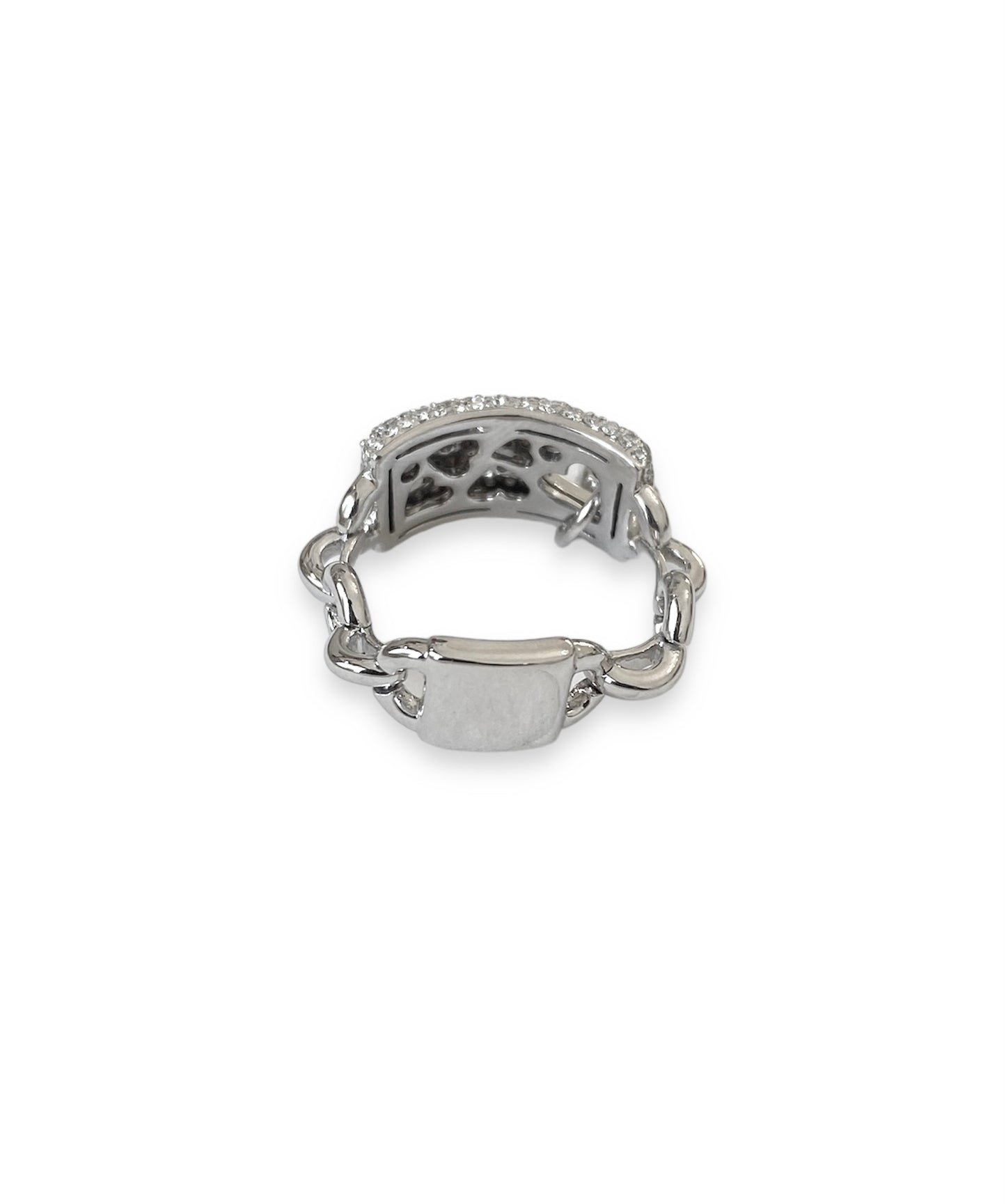 Anello Cuore Pavé Oro Bianco 18 Kt E Zaffiri Crivelli