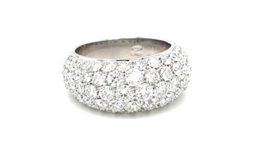 Anello Fascia Diamanti Pavé Oro Bianco 18 Kt Crivelli 234-1334
