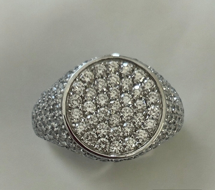 Anello Chevalier Pavé Oro Bianco E Diamanti Crivelli 234-5838