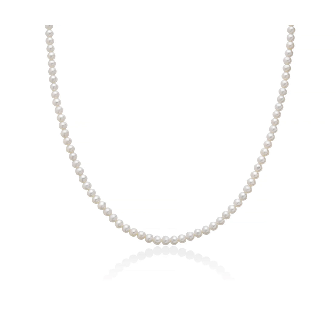 Collana di Perle Oriente 4-4,5mm con Chiusura in Oro Bianco 40 cm Miluna PCL6774
