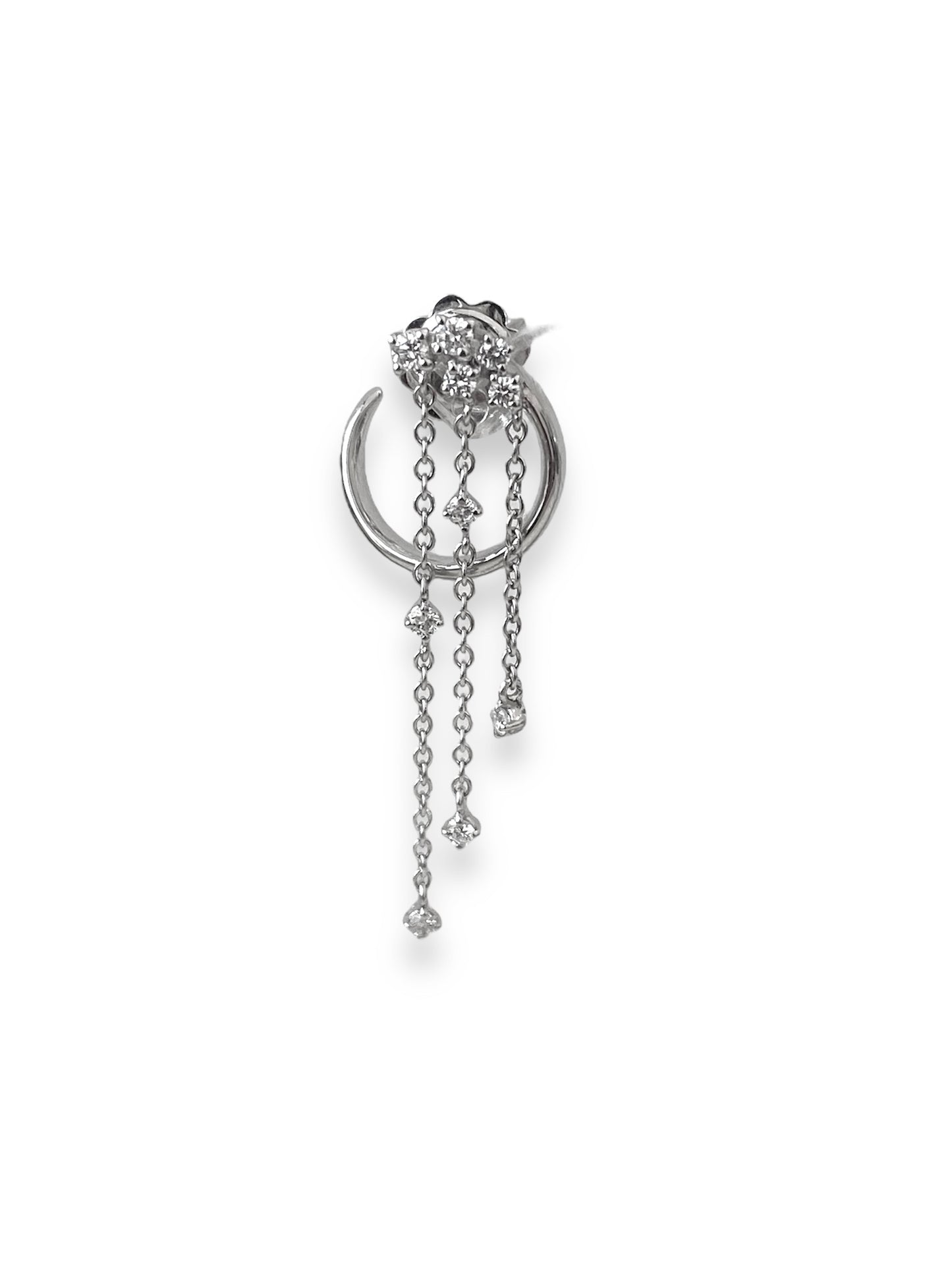 Orecchini Pendenti Oro Bianco 18 Kt E Diamanti Crivelli 234-2174