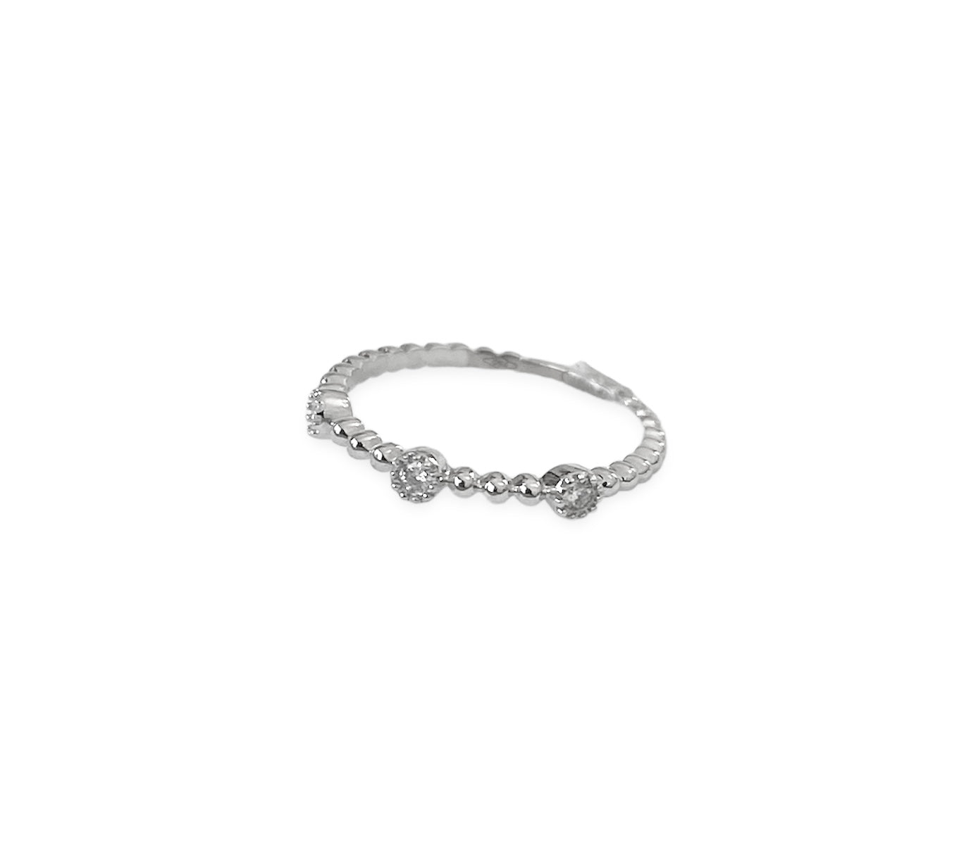 Anello Falange Oro Bianco 18 Kt E Diamanti 370-XR5278