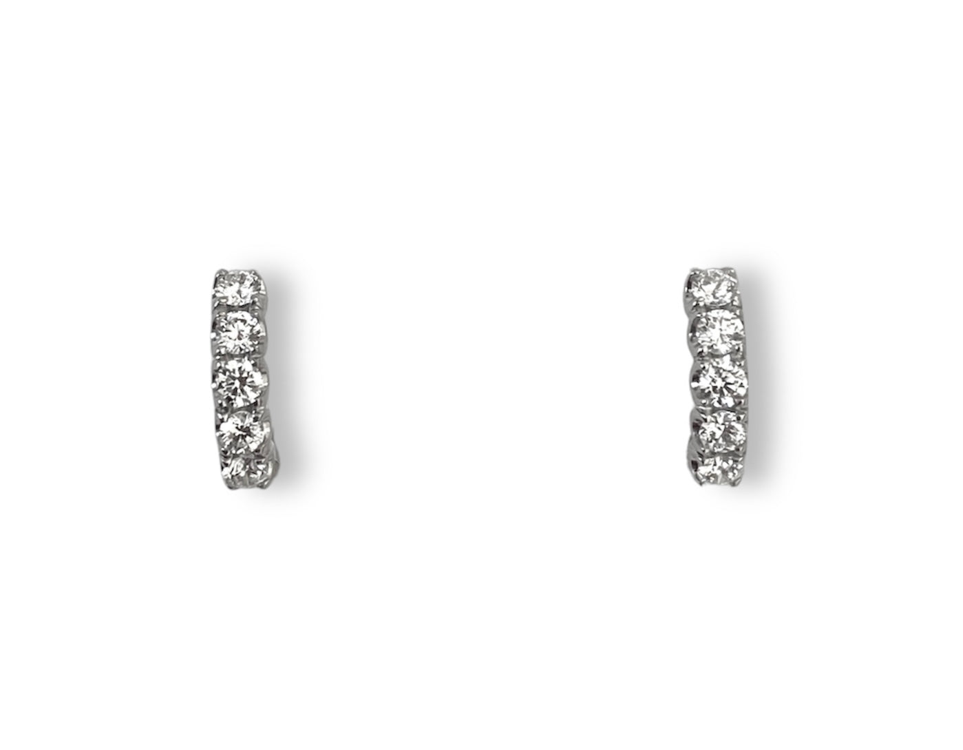 Orecchini Cerchi 5 Pietre Oro Bianco 18 Kt E Diamanti Crivelli 234-4020