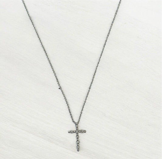 Cross Necklace in 18 Kt White Gold and Diamonds Crivelli 370-XN4312