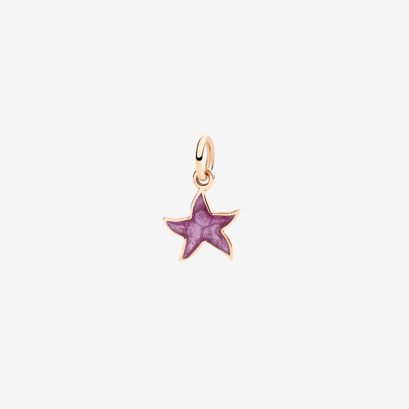 Star Pendant in 9 Kt Rose Gold and Purple Enamel Dodo DMC4008_STARS_EPV9R
