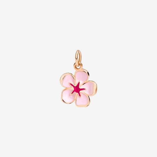 Cherry Blossom Pendant in 9 Kt Rose Gold and Dodo Pink Enamel DMB9026_FLOWS_ERO9R