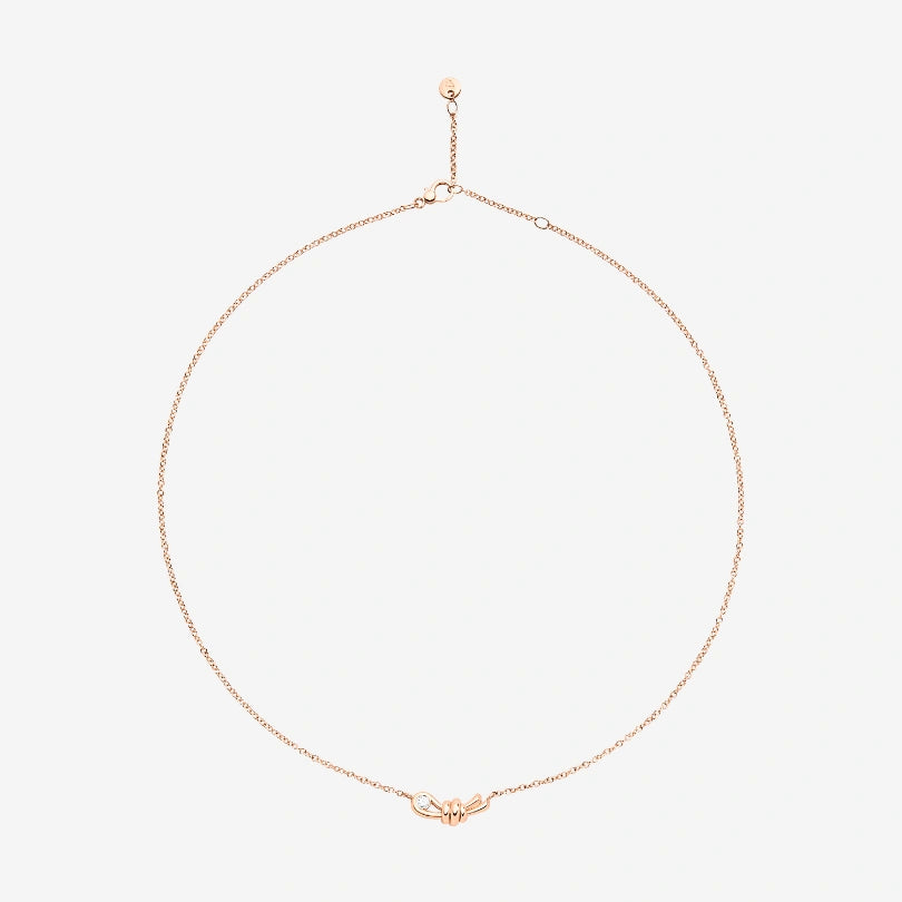 9 Kt Rose Gold and Diamond Knot Necklace DCC3003_KNOT0_DB09R