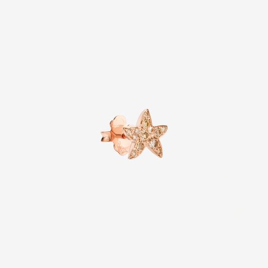 Orecchino Stellina Prezioso Oro Rosa 9 Ke E Diamanti Brown Dodo DHB5001_STARS_DBR9R