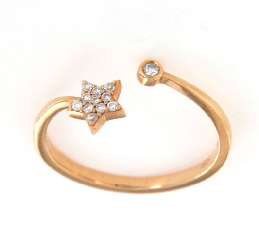 Anello Stella Pavé Oro Rosa 18 Kt E Diamanti Crivelli 370-XR4999