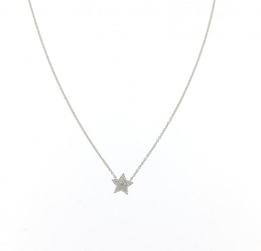 Star Pavé Necklace in 18 Kt White Gold and Diamonds Crivelli 370-XN2026