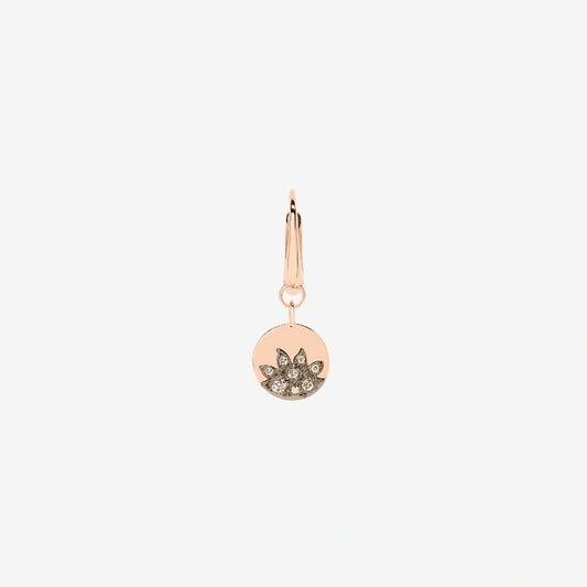 Orecchino Moon & Sun - Sole Oro Rosa 9 Kt E Diamanti Brown Dodo DHC2015_MOSUN_DBR9R