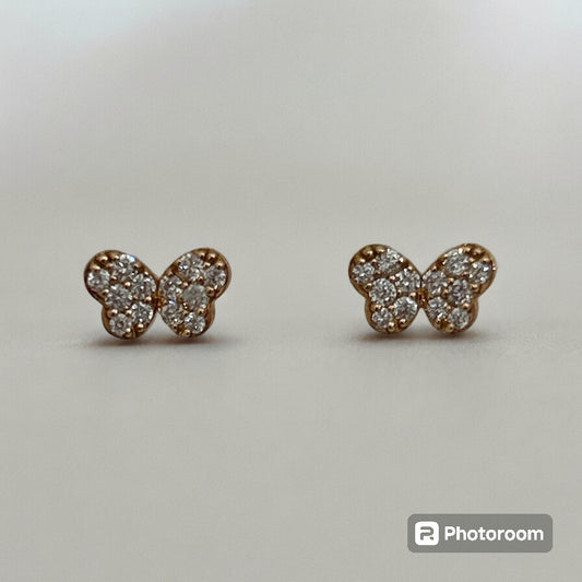 Orecchini Farfalla Pavé Oro Rosa 18 Kt E Diamanti Crivelli 370-XE3334