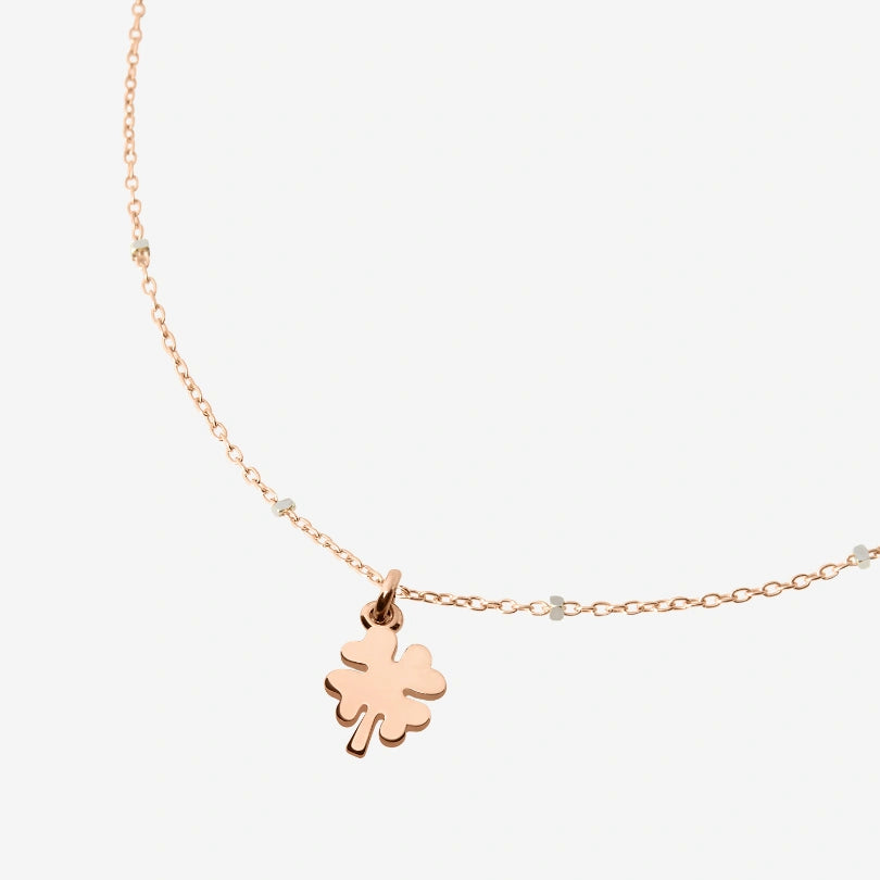 Collana Mini Quadrifoglio Oro Rosa 9 kt Dodo DCB9004_FOURX_0009R