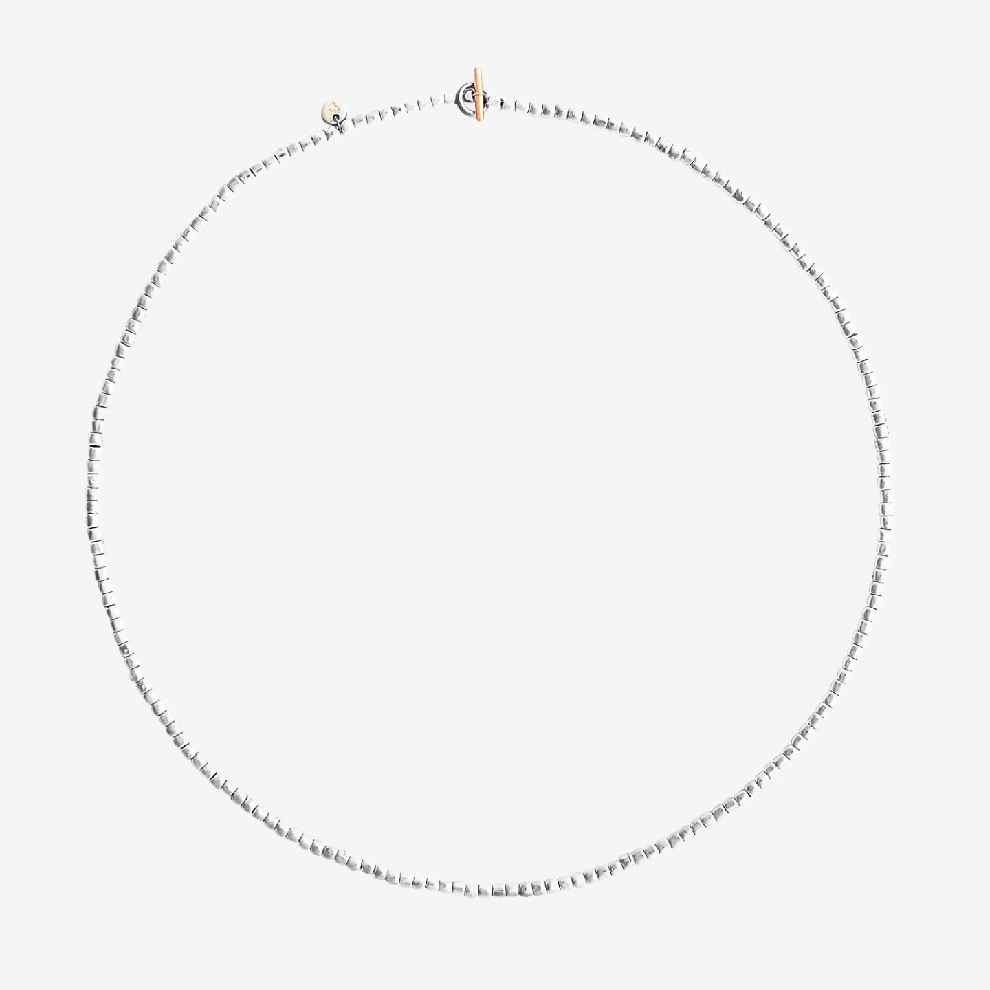 Mini Granelli Necklace in Silver, 9 Kt Rose Gold and Steel 55 cm Dodo DCC3005_GRANX_GAGMX
