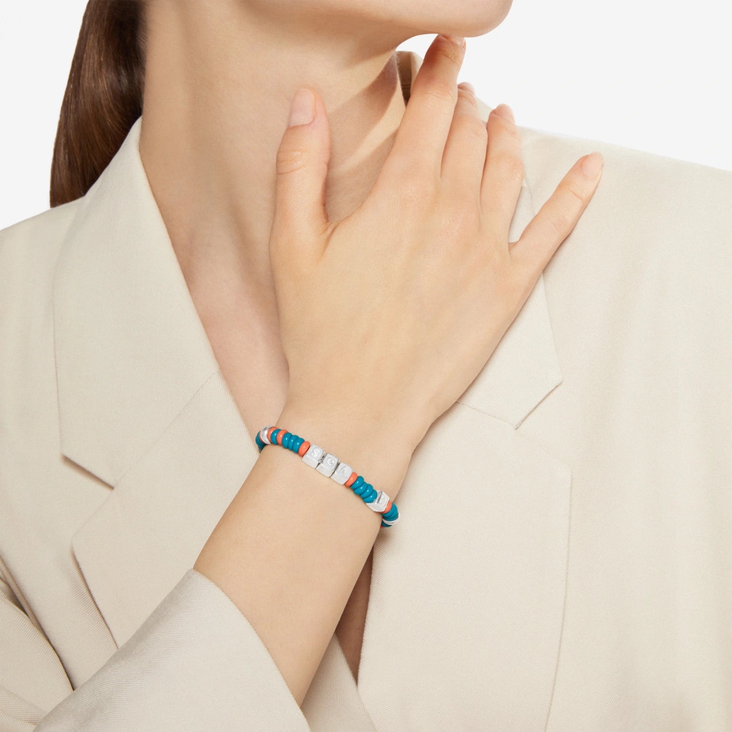 Rondelle Bracelet Tēnaka Sea Recycled Plastic Dodo DBC4003_RONDE_OTCAG