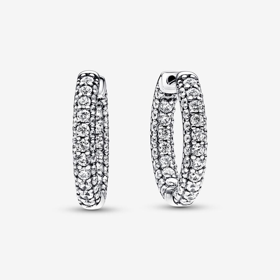 Orecchini Cerchi Pavè Fascia Singola Pandora 292624C01