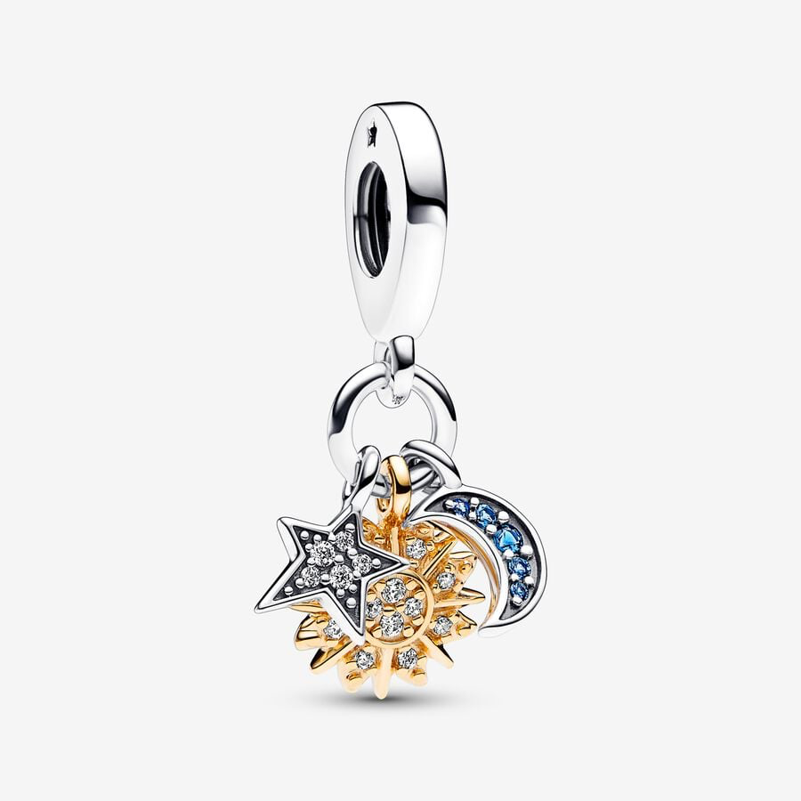 Pandora Moon Charm 793364C01 Pandora Sparkling Moon Charm, Silver