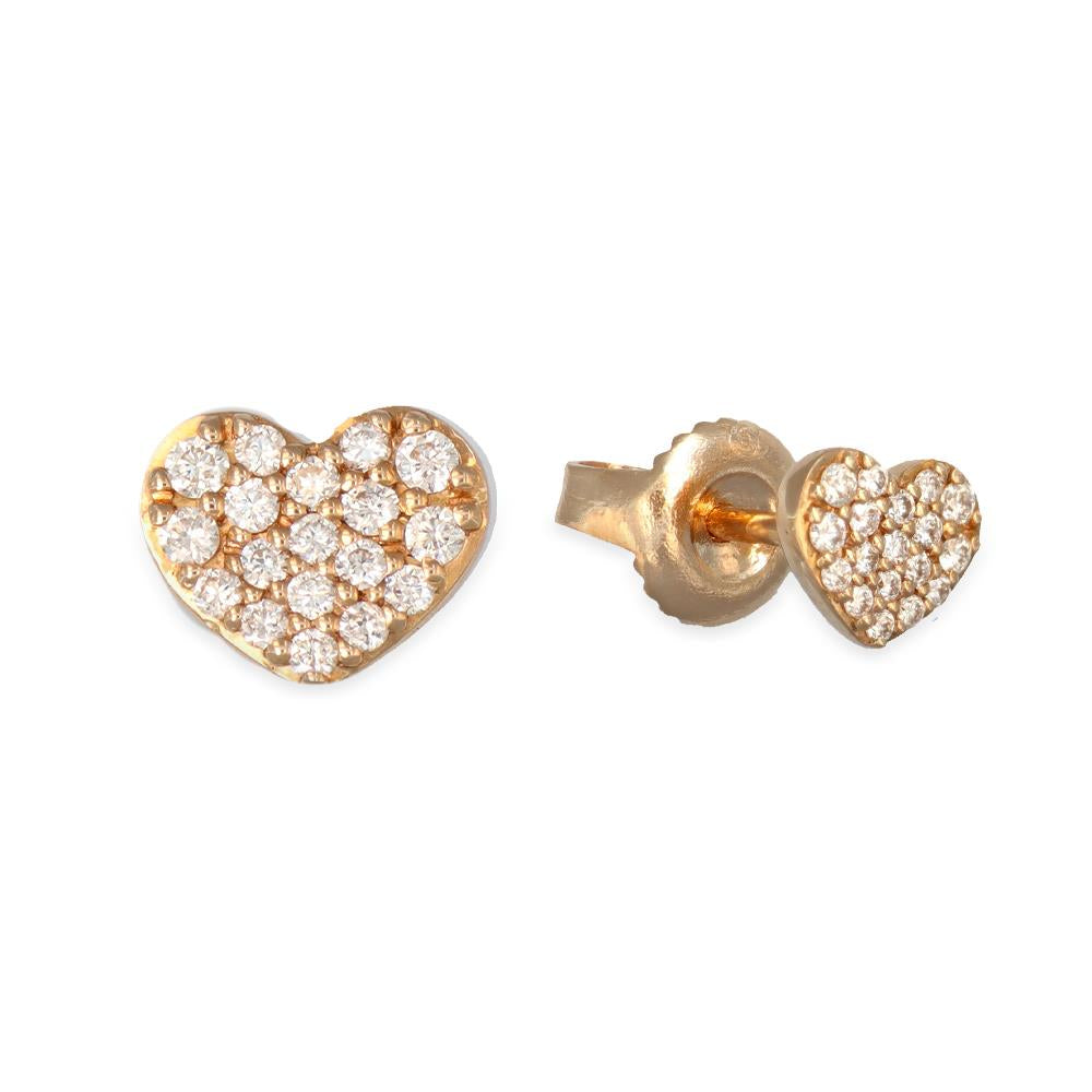 Orecchini Cuore Oro Rosa 18 kt e Diamanti Crivelli 302-M92110M-BO