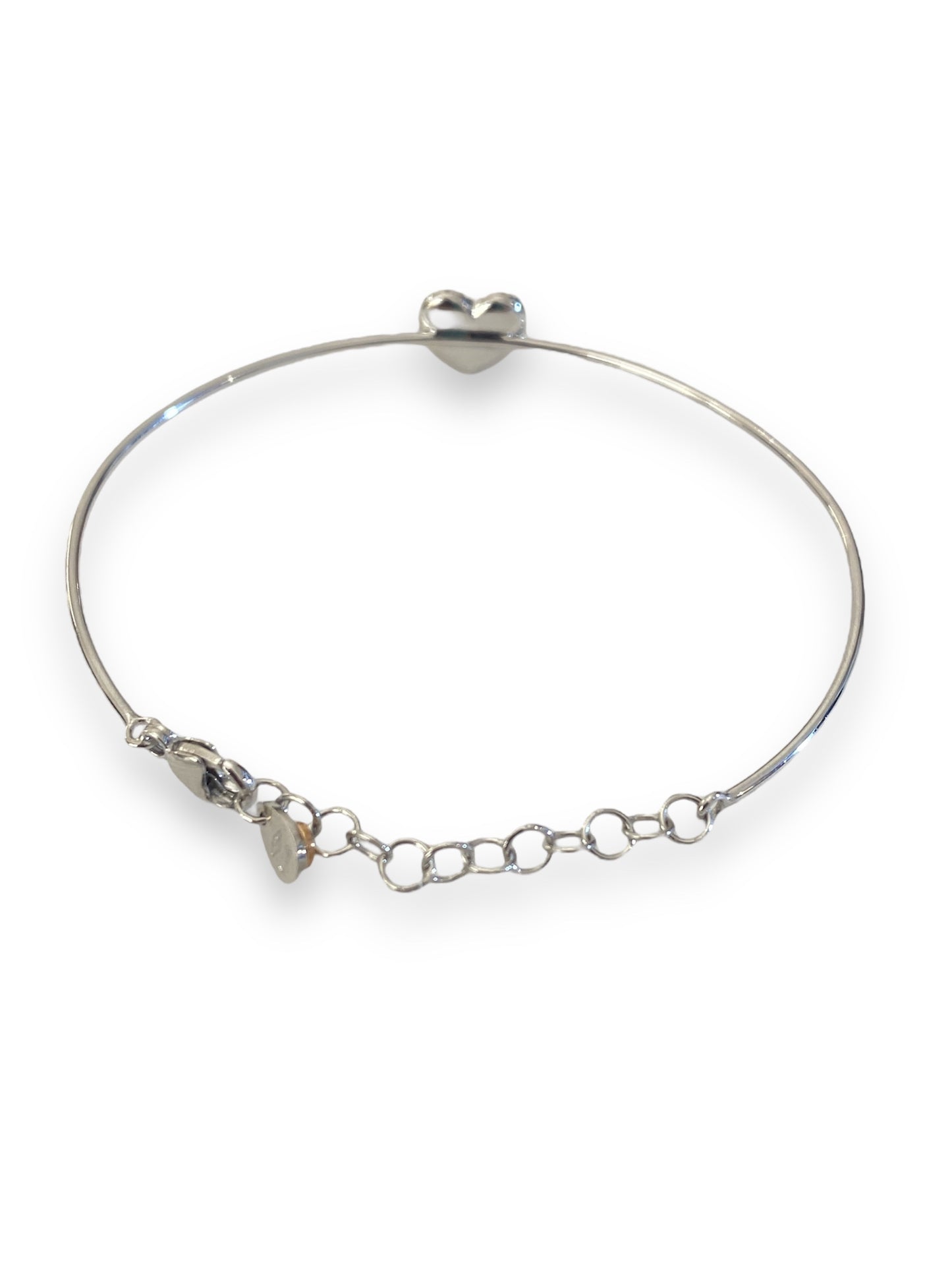Bracciale Semi Rigido Cuore Pavé Oro Bianco 18 Kt E Diamanti Crivelli 212-M275