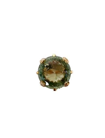 Sissi Ring Yellow Gold Prasiolite Diamonds Pasquale Bruni 13119g