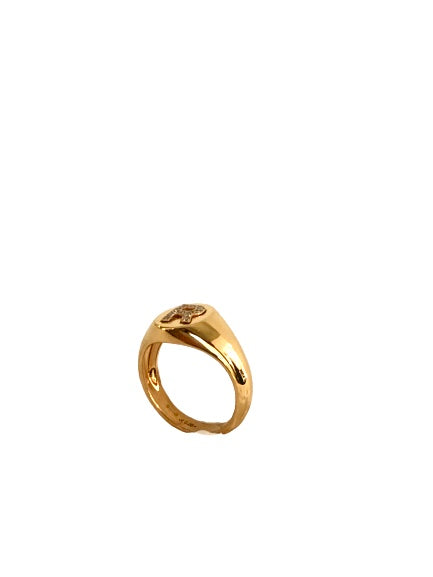 Anello Chevalier Iniziale R Oro Rosa 18 Kt E Diamanti Crivelli 303-384-R