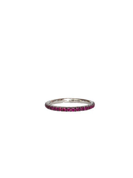 Riviera Ring A Giro Rubies 18 Kt White Gold Crivelli 234-2161