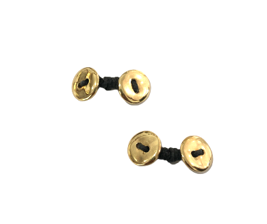 Gemelli con Bottoni Oro Giallo 18kt e Cordino Dodo D.BT/O