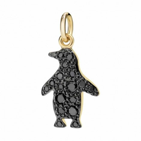 Ciondolo Pinguino Oro Giallo 18kt Diamanti Black Dodo D10PIGOG/BB