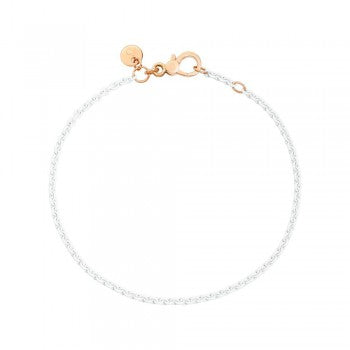Dodo Db/abi/9/k White Silver and 9 Kt Rose Gold Bracelet
