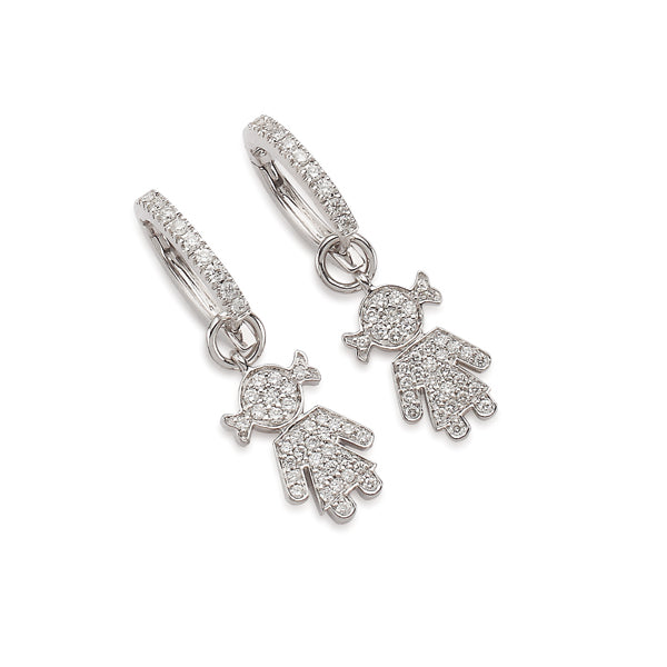 Orecchini Bimba Oro Bianco Diamanti Crivelli Easy 289-VE7196