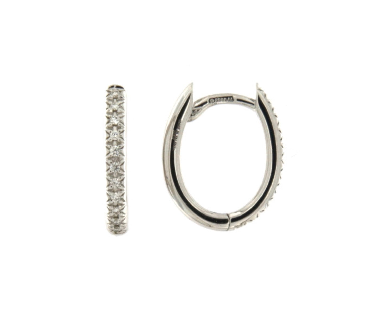 Orecchini Boccola a scatto con Diamante in Oro Bianco Mirco Visconti LF532