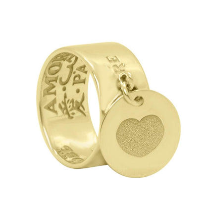 Fede love ring in yellow gold with Pasquale Bruni pendant 13644g