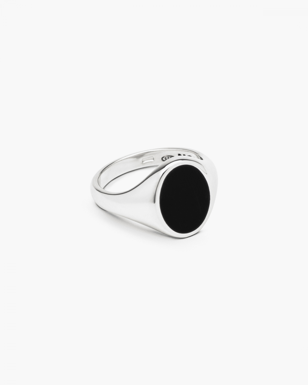 Anello Chevalier Ovale Argento Smalto Nero NOVE25 N25ANE00067