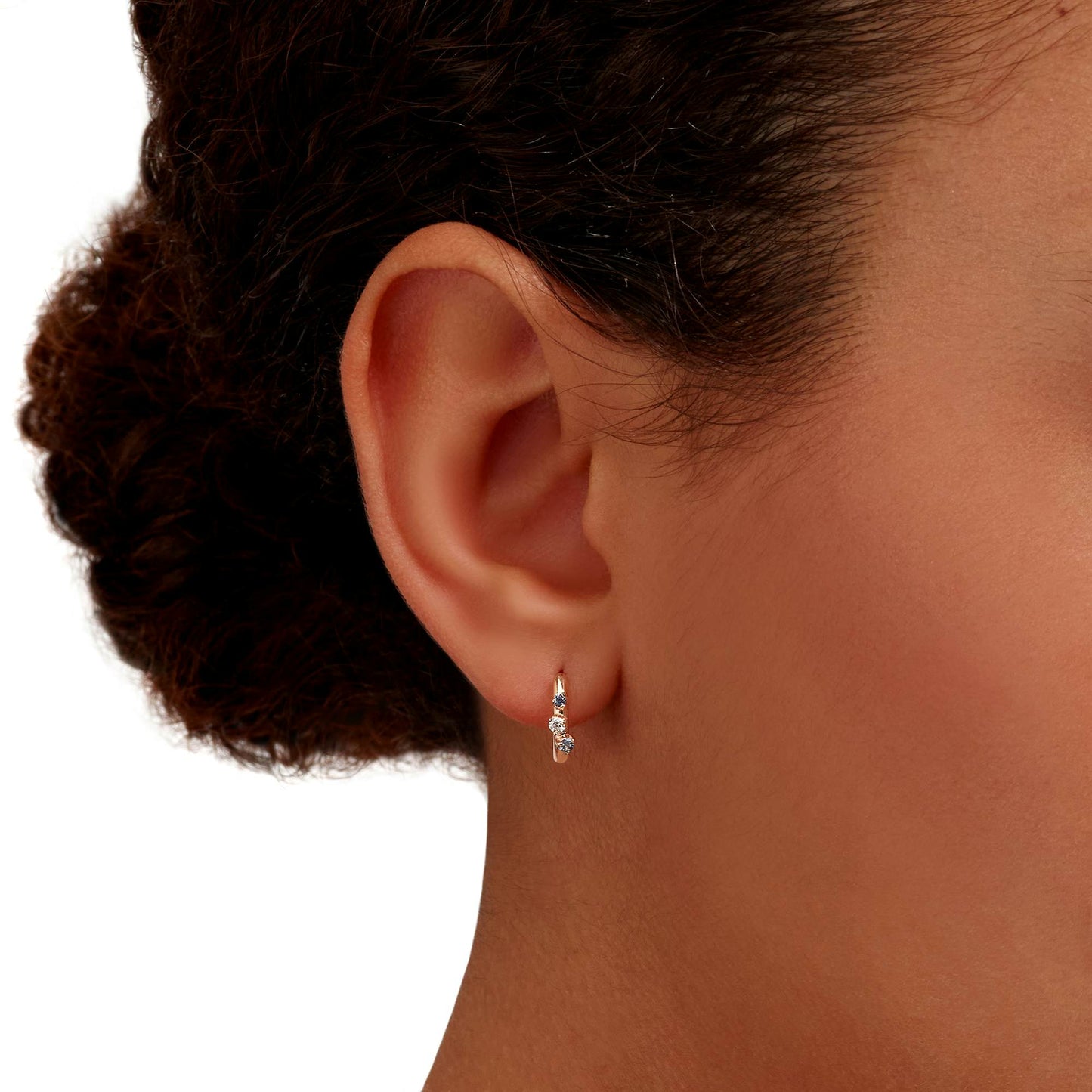 Orecchini Hoop Oro Rosa Zaffiri e Diamanti Dodo DOC5003-UNIVE-ZSB9R