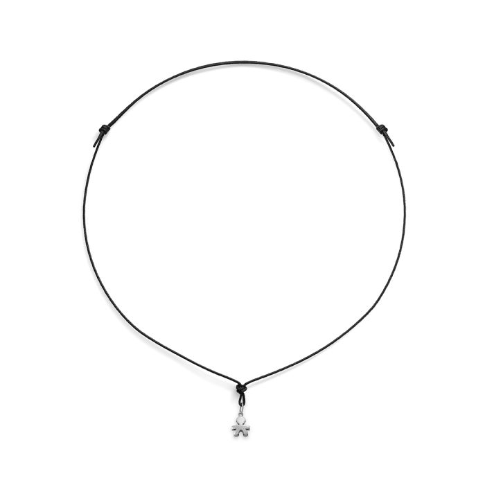 Ciondolo i Tesorini Mini con Sagoma Bimbo in Oro Bianco 18 kt Le Bebè LBB940