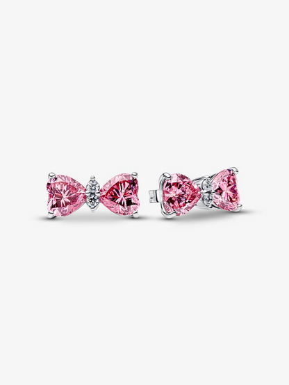 Orecchini Fiocco Luminoso Rosa Grande Argento Sterling 925 Pandora 294265C01