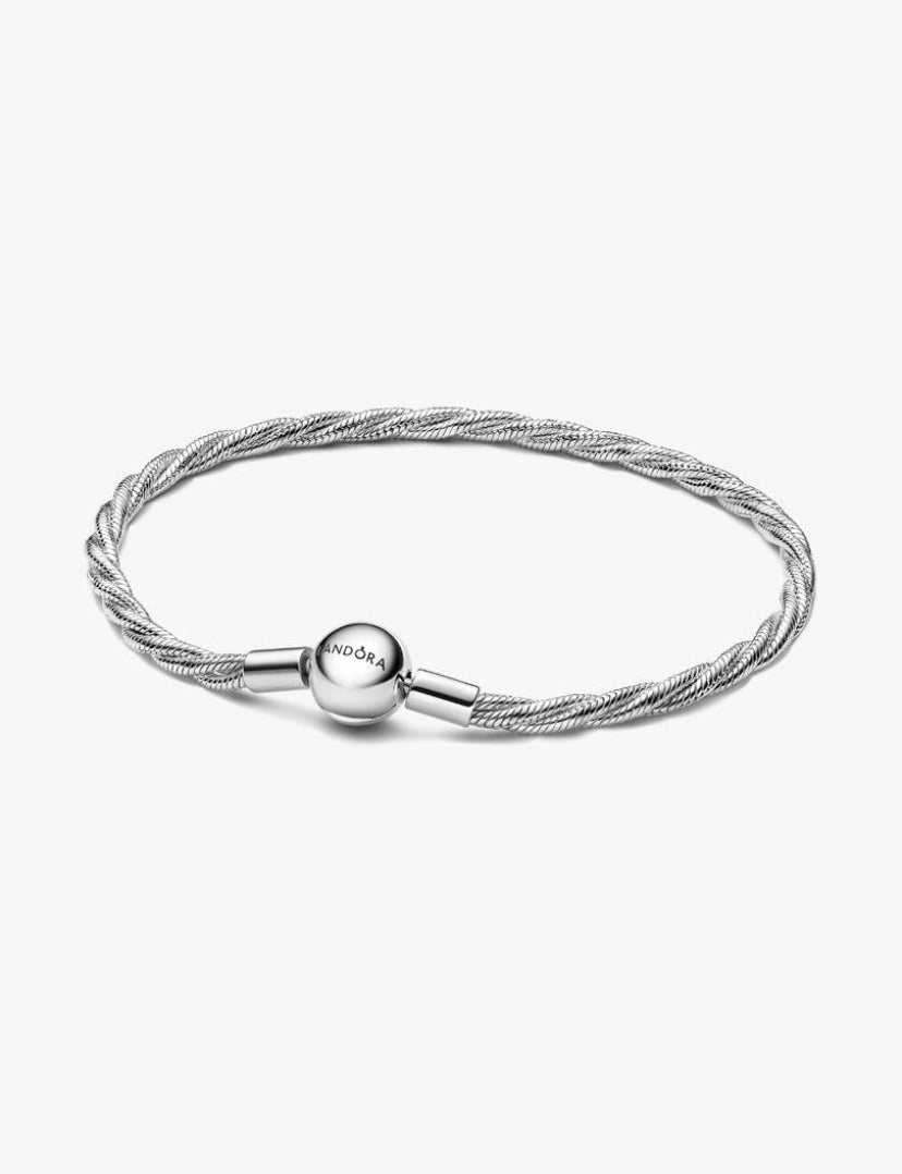 Bracciale Maglia Doppia Intrecciata con Chiusura a Sfera Pandora 593757C00