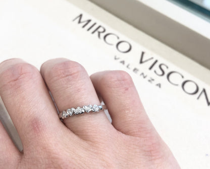 Anello Cuori con Diamante in Oro Bianco Mirco Visconti LR80