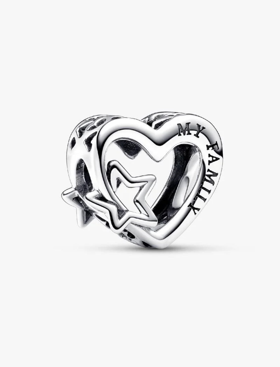 Charm Openwork Cuore con Stella Argento Sterling 925 Pandora 792829C00