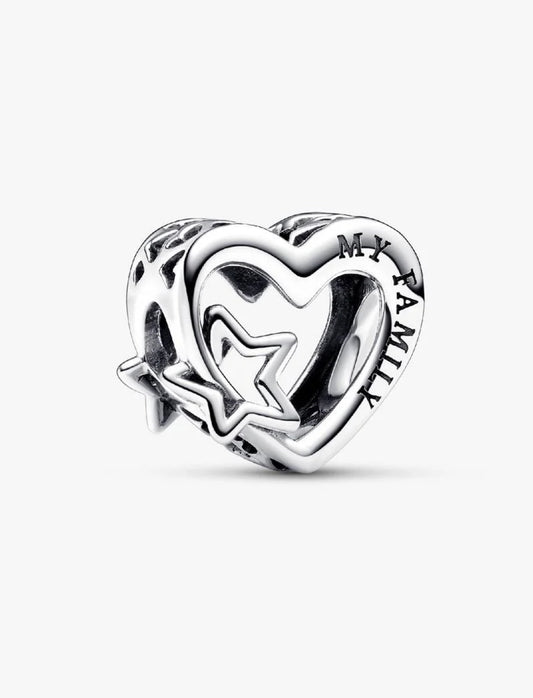 Charm Openwork Cuore con Stella Argento Sterling 925 Pandora 792829C00