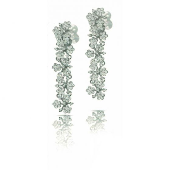 Prato Fiorito Earrings White Gold Diamonds Pasquale Bruni 12811b