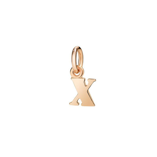 Small Letter X Pendant in 9 Kt Rose Gold Dodo Dlet9p/x