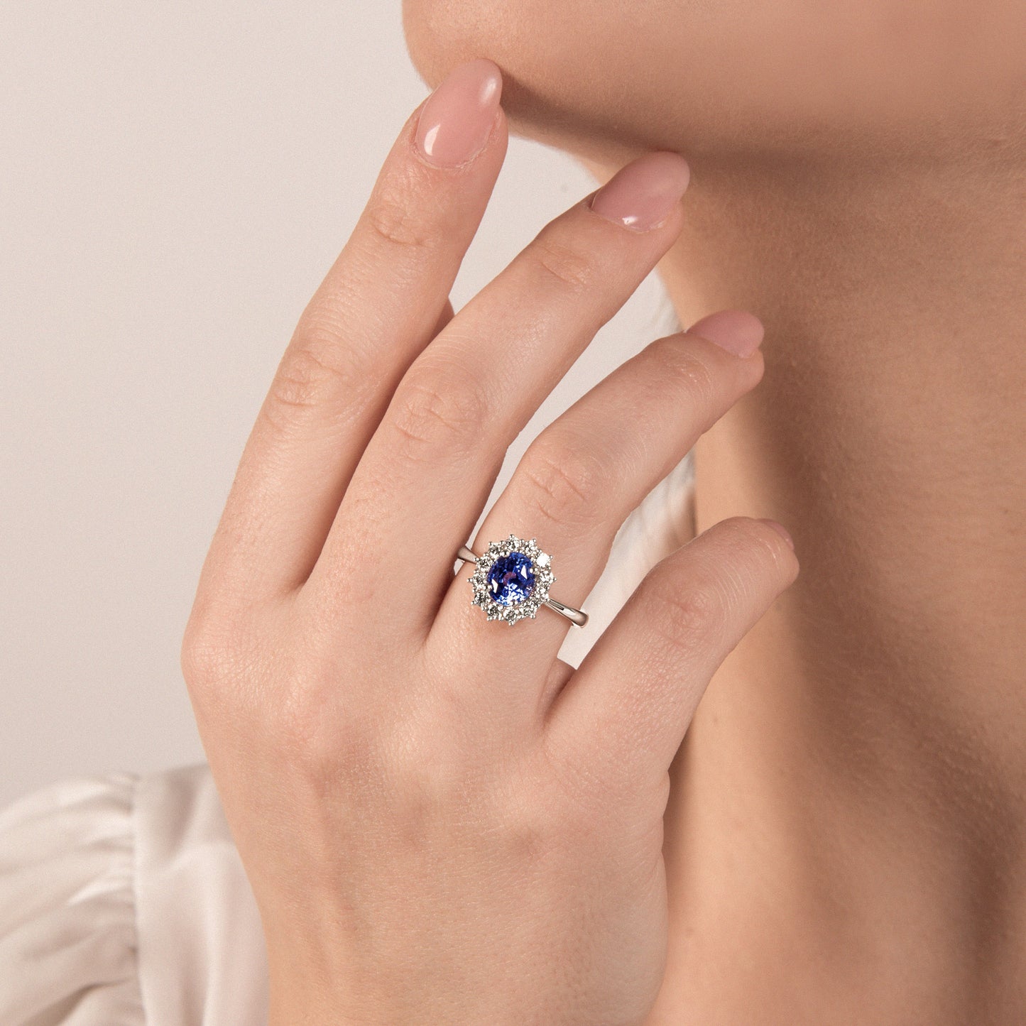 Anello con Zaffiro e Diamante in Oro Bianco Mirco Visconti Z681/B30Z