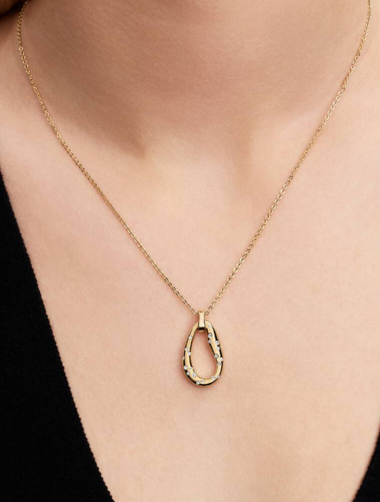 Collana Ovale Linea Sinuosa con Pietre Luminose Pandora 364666C01-45